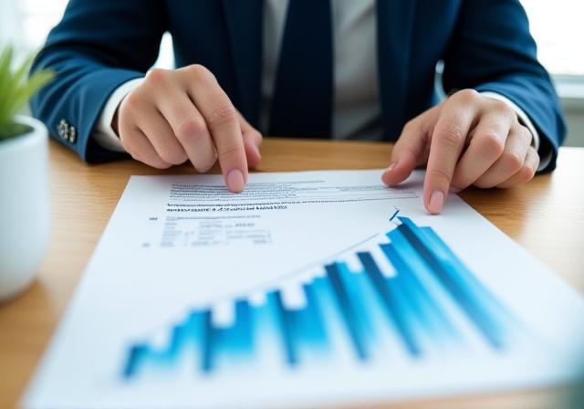 Professional reviewing detailed financial spreadsheets